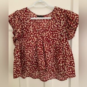Shein cropped floral blouse